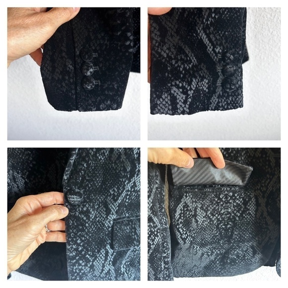 Frame Velvet Python Classic Blazer Black/Noir - Picture 11 of 16